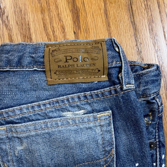 Polo Ralph Lauren Astor Slim Boyfriend Jeans Boys Size 10 Paint Splatter NWT - Picture 2 of 10